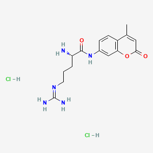 Chemical structure of L-Arginine 7-Amido-4-methylcoumarin Dihydrochloride