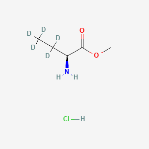 Chemical structure of L-2-Aminobutyric Acid-d5 Methyl Ester Hydrochloride