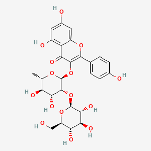 Chemical structure of Kaempferol-3-O-β-D-glucosyl(1-2)rhamnoside