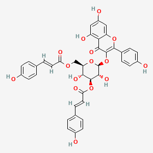 Chemical structure of Kaempferol 3-O-(3“,6“-di-O-E-p-coumaroyl)-β-D-glucopyranoside