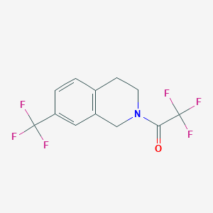 Chemical structure of Isoquinoline, 1,2,3,4-tetrahydro-2-(trifluoroacetyl)-7-(trifluoroMethyl)-