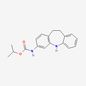 Chemical structure of Isopropyl(10,11-dihydro-5h-dibenzo[b,f]azepin-3-yl)carbamate