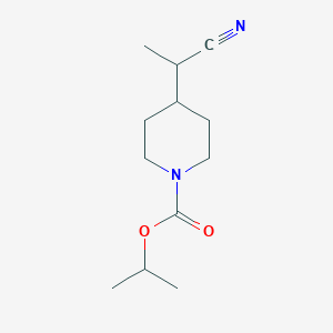 Chemical structure of Isopropyl 4-(1-cyanoethyl)piperidine-1-carboxylate