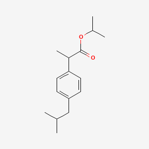 Chemical structure of isopropyl 2-(4-isobutylphenyl)propanoate