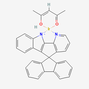 Chemical structure of iridium(III) bis(7,8-benzoquinolinato-N,C3') acetylacetonate