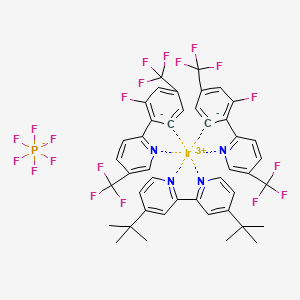 Chemical structure of Ir[FCF3(CF3)ppy]2(dtbbpy)PF6