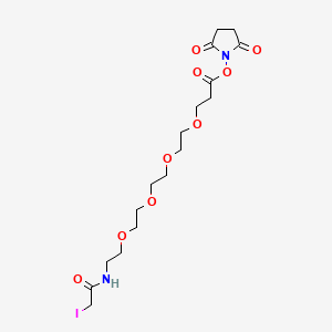 Chemical structure of Iodoacetyl-PEG4-NHS ester