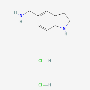 Chemical structure of Indolin-5-ylmethanamine dihydrochloride
