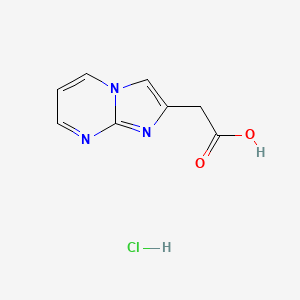 Chemical structure of Imidazo[1,2-a]pyrimidine-2-acetic acid hydrochloride