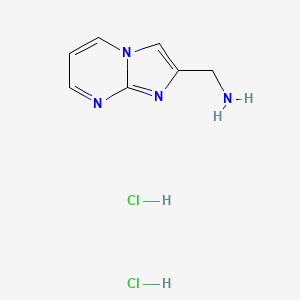 Chemical structure of Imidazo[1,2-a]pyrimidin-2-ylmethanamine dihydrochloride