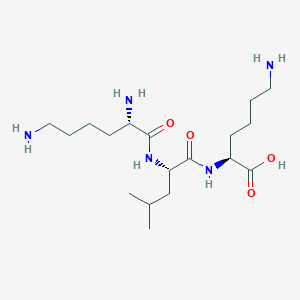 Chemical structure of H-Lys-Leu-Lys-OH acetate salt