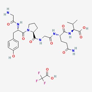 Chemical structure of H-Gly-Tyr-Pro-Gly-Gln-Val-OH trifluoroacetate