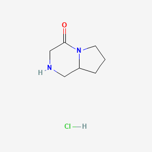 Chemical structure of Hexahydropyrrolo[1,2-a]pyrazin-4(1H)-one hydrochloride