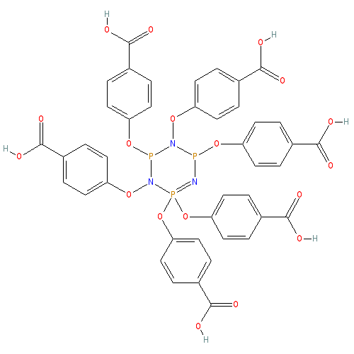 Chemical structure of Hexa(p-carboxyphenoxy)cyclotriphosphazene