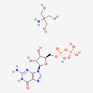 Chemical structure of Guanosine 5′-diphosphate tris salt, from Saccharomyces cerevisiae