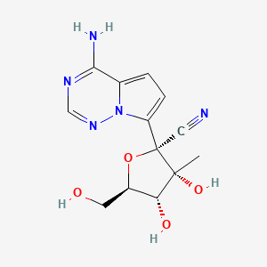 Chemical structure of GS-441285 1′-cyano-2′-C-methyl-4-aza-7,9-dideazaadenosine