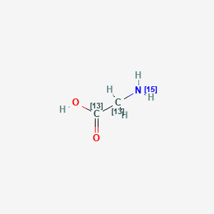 Chemical structure of Glycine-13C2-15N