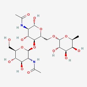 Chemical structure of GlcNAcβ(1-4)[Fucα(1-3)]GlcNAc