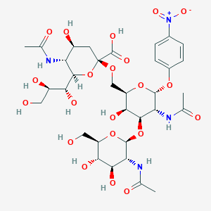 Chemical structure of GlcNAc beta(1-3)[Neu5Ac alpha(2-6)]GalNAc-alpha-pNP