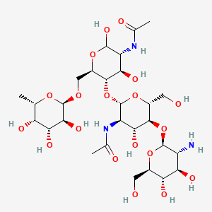 Chemical structure of Galβ(1-3)[Neu5Acα(2-6)]GalNAc-α-propylamine