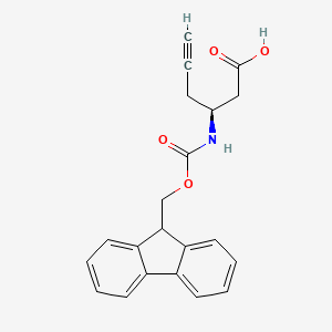 Chemical structure of Fmoc-S-3-amino-5-hexynic acid