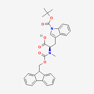 Chemical structure of Fmoc-N-Me-D-Trp(Boc)-OH