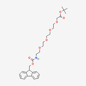 Chemical structure of FmocNH-PEG4-t-butyl acetate