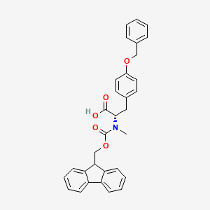 Chemical structure of Fmoc-Nalpha-methyl-O-benzyl-L-tyrosine