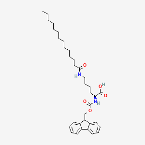 Chemical structure of Fmoc-Lys(myristoyl)-OH
