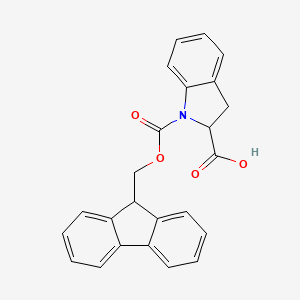 Chemical structure of Fmoc-L-Indoline-2-carboxylic acid