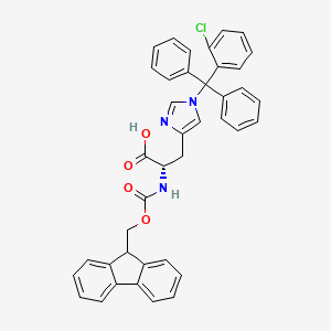 Chemical structure of Fmoc-His(Clt)-OH