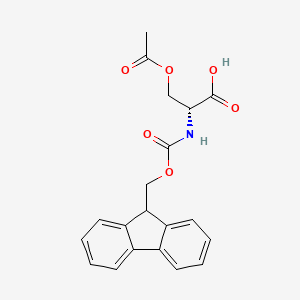 Chemical structure of Fmoc-D-Ser(AC)-OH