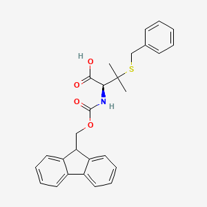 Chemical structure of Fmoc-d-pen(bzl)-oh