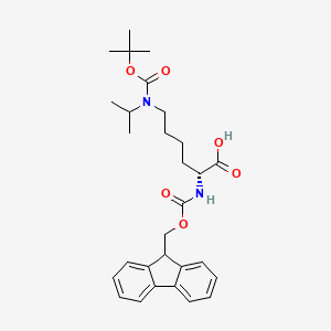 Chemical structure of Fmoc-D-Lys(ipr,Boc)-OH