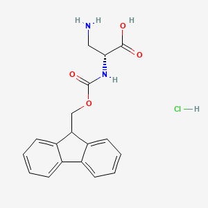 Chemical structure of Fmoc-d-dap-oh hydrochloride