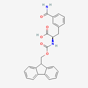 Chemical structure of Fmoc-D-3-Carbamoylphe