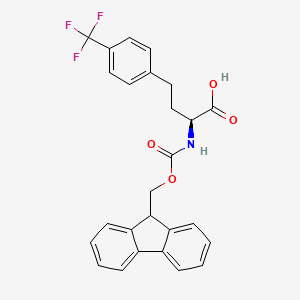 Chemical structure of Fmoc-4-trifluoromethyl-L-homophenylalanine