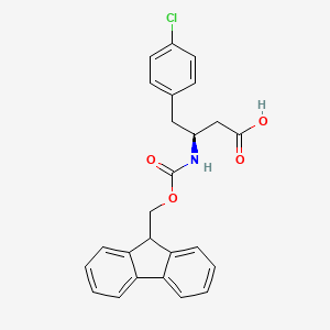 Chemical structure of Fmoc-4-chloro-L-beta-homophenylalanine