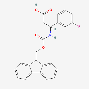 Chemical structure of Fmoc-3-Amino-3-(3-fluorophenyl)-propionic acid