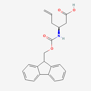 Chemical structure of Fmoc-(S)-3-Amino-5-hexenoicacid