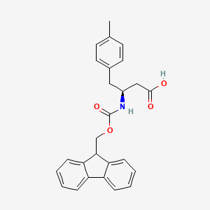 Chemical structure of Fmoc-(S)-3-Amino-4-(4-methyl-phenyl)-butyric acid