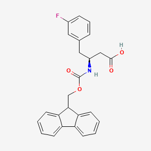 Chemical structure of Fmoc-(S)-3-Amino-4-(3-fluoro-phenyl)-butyric acid