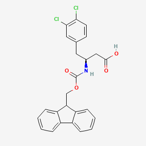 Chemical structure of Fmoc-(S)-3-Amino-4-(3,4-dichloro-phenyl)-butyric acid