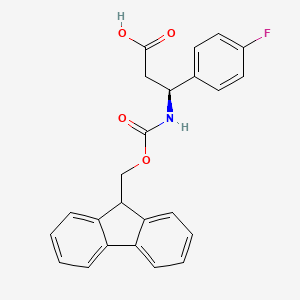 Chemical structure of Fmoc-(S)-3-Amino-3-(4-fluorophenyl)-propionic acid