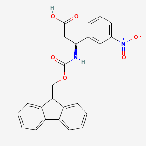 Chemical structure of Fmoc-(S)-3-amino-3-(3-nitrophenyl)propanoic acid