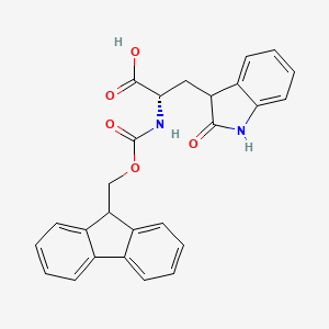 Chemical structure of Fmoc-(S)-2,3-dihydro-2-Oxo-Tryptophan