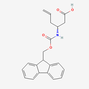 Chemical structure of Fmoc-(R)-3-amino-5-hexenoic acid