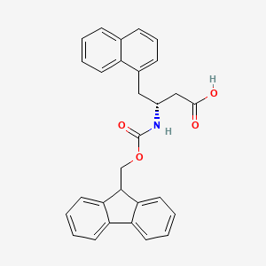 Chemical structure of Fmoc-(R)-3-Amino-4-(1-naphthyl)-butyric acid