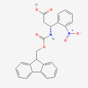 Chemical structure of Fmoc-(R)-3-amino-3-(2-nitrophenyl)propionic acid