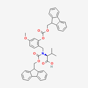 Chemical structure of Fmoc-(FmocHmb)Val-OH